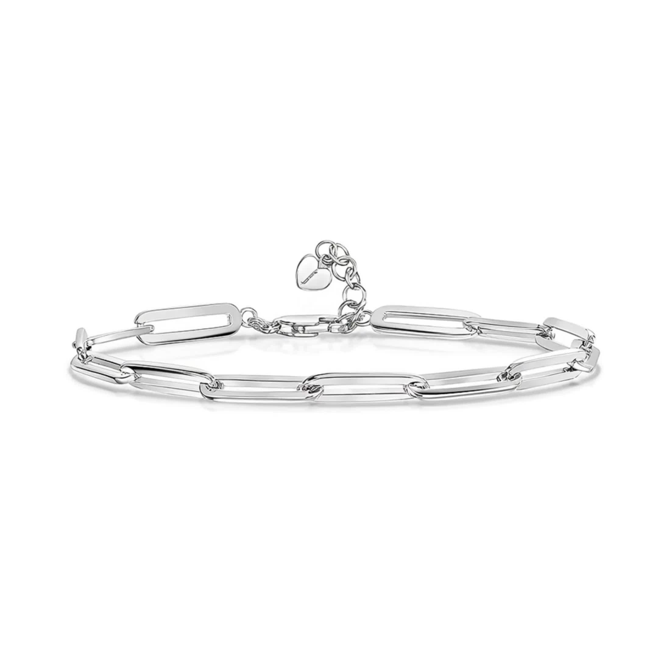 Jools by Jenny Brown rhodium plated sterling silver link bracelet - British product