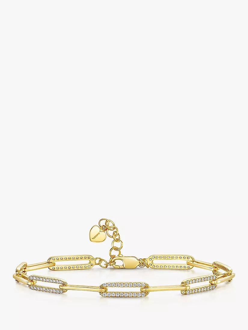 Jools by Jenny Brown cubic zirconia large link chain bracelet, imported from the UK