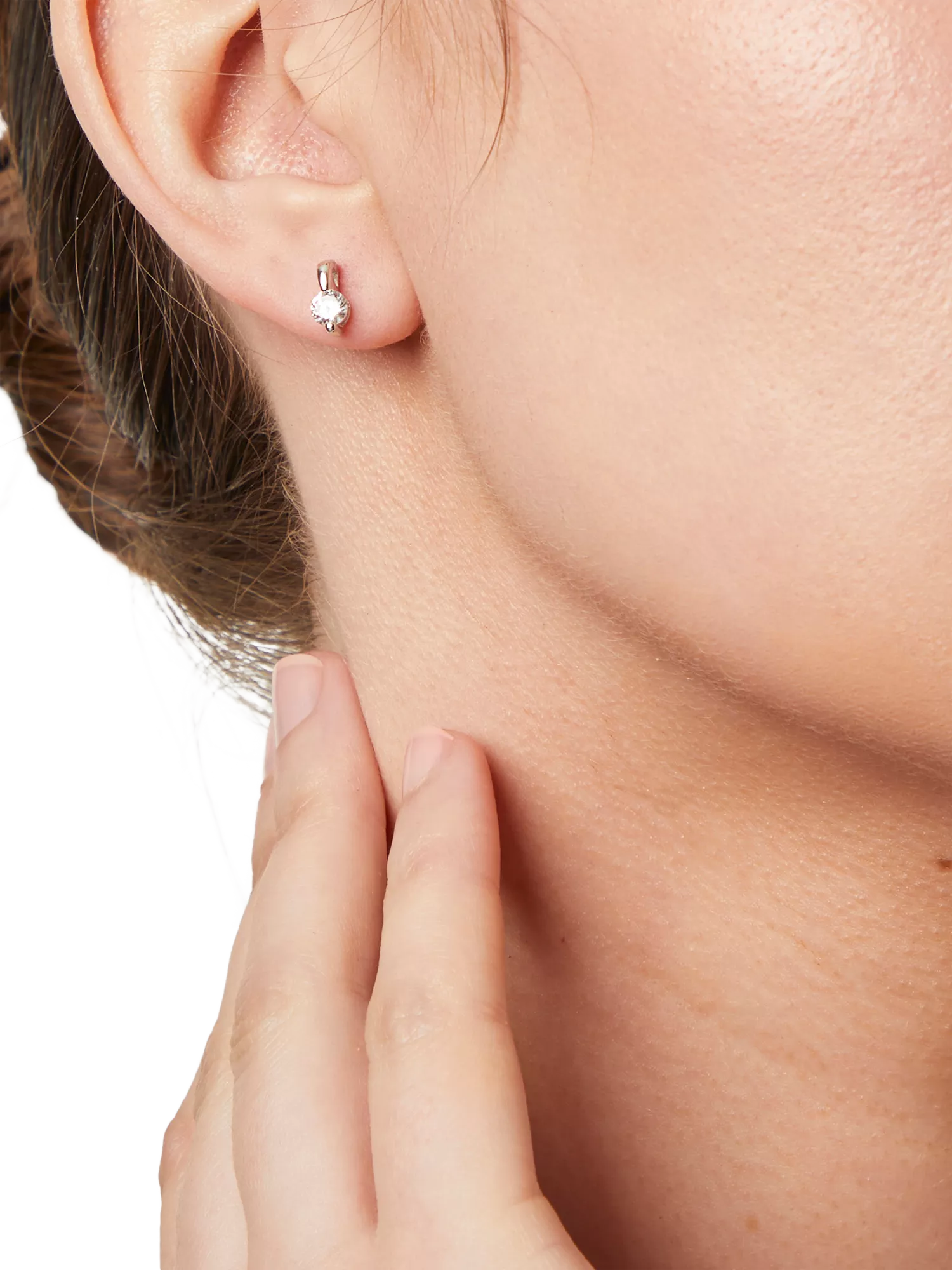 Jools by Jenny Brown cubic zirconia stud earrings silver, imported from the UK