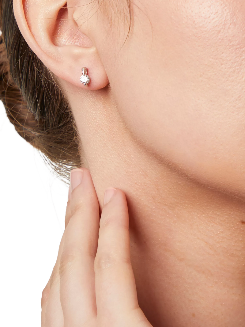Jools by Jenny Brown cubic zirconia stud earrings silver, imported from the UK