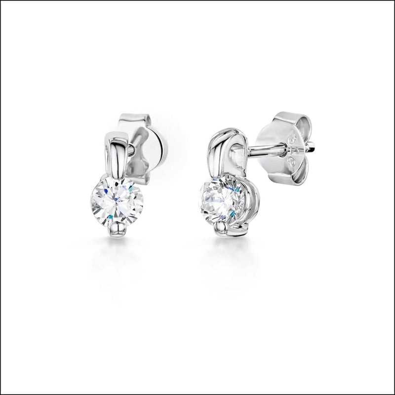 Jools by Jenny Brown cubic zirconia stud earrings silver, imported from the UK
