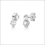 Jools by Jenny Brown cubic zirconia stud earrings silver, imported from the UK