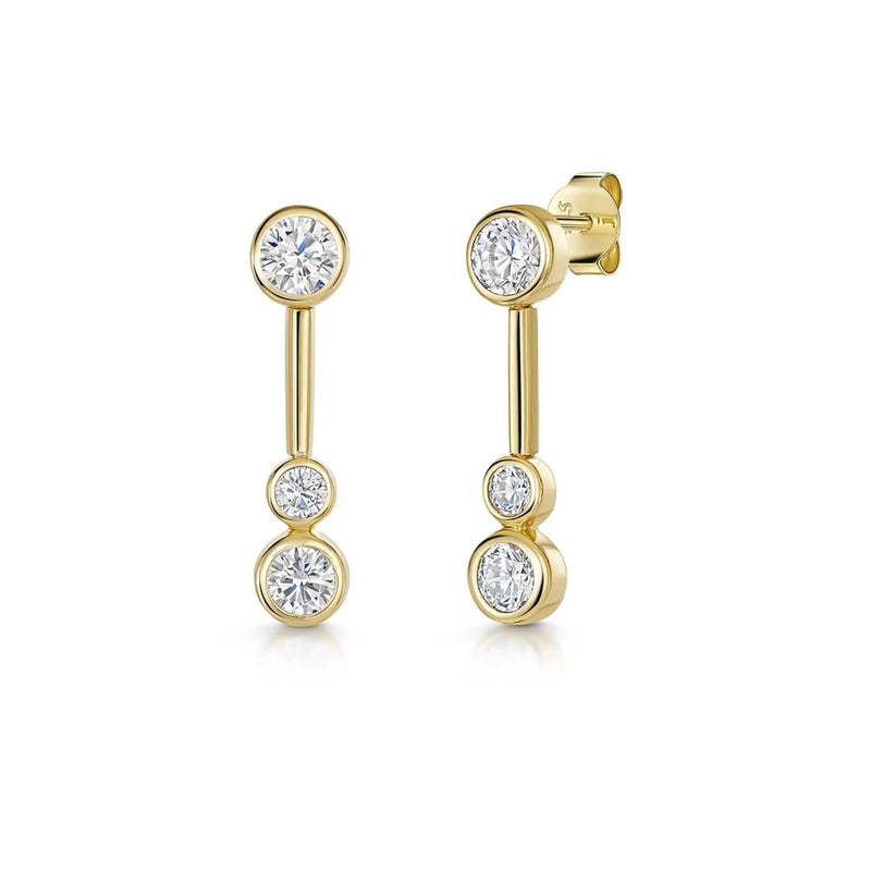 Jools by Jenny Brown bubble drop earrings 3 stone cubic zirconia, UK version