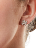 Jools 4 leaf clover cubic zirconia stud earrings, imported from the UK