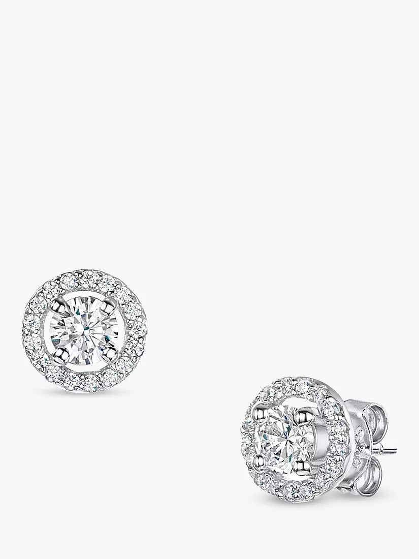 Jools cubic zirconia halo stud earrings 4mm, UK version