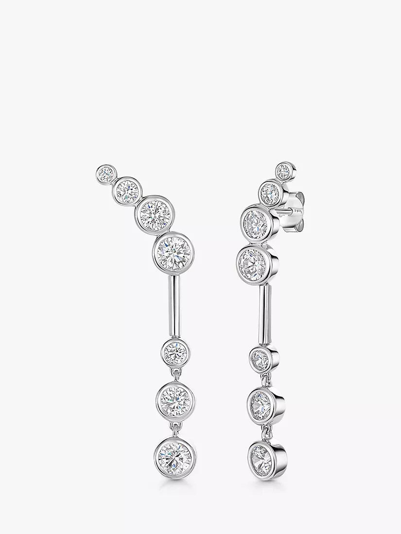 Jools by Jenny Brown cubic zirconia bubble drop earrings (British brand)