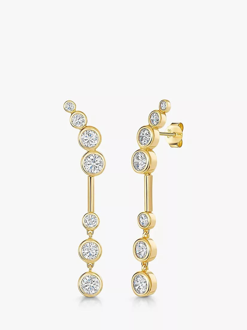 Jools by Jenny Brown 7 Cubic Zirconia Bubble Drop Earrings