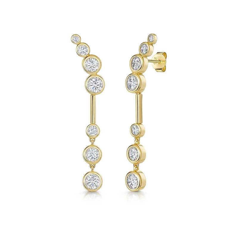 Jools by Jenny Brown cubic zirconia bubble drop earrings (British brand)