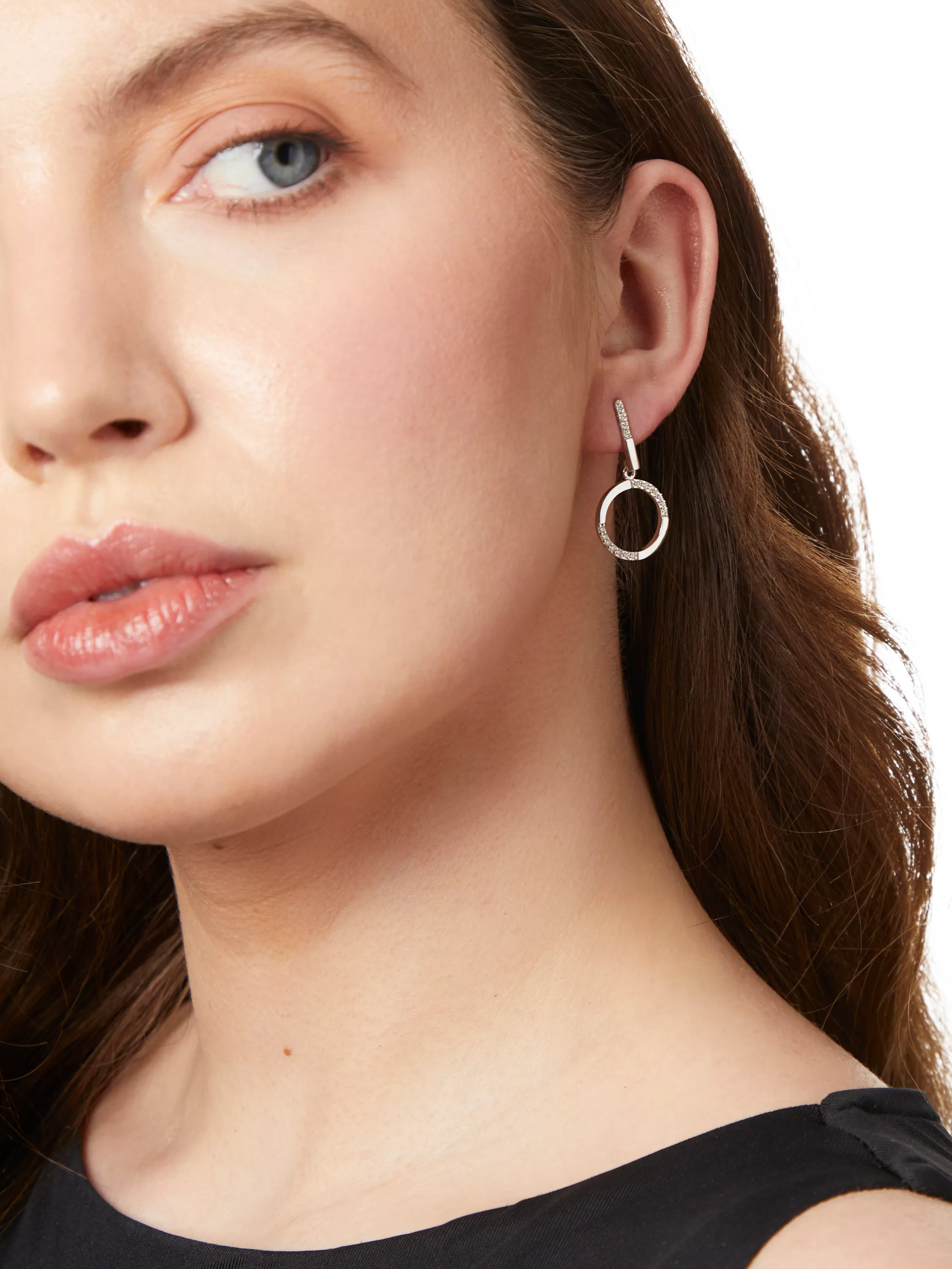 Jools by Jenny Brown cubic zirconia drop earrings in silver (British brand)