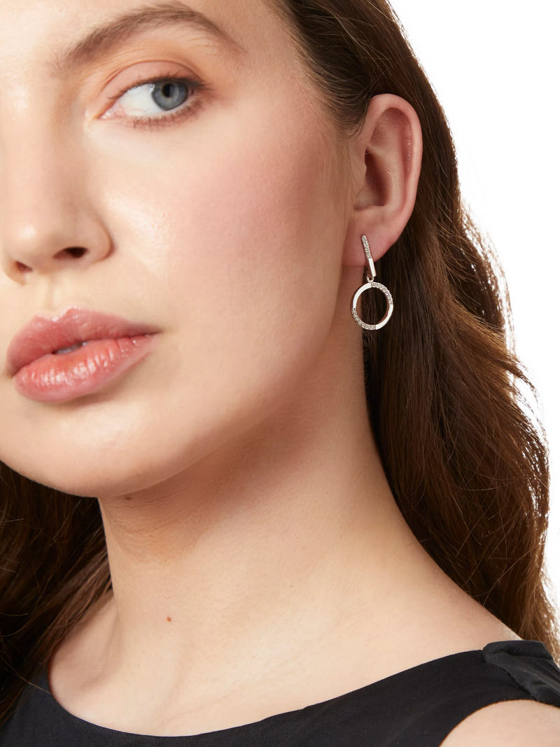 Jools by Jenny Brown cubic zirconia drop earrings in silver (British brand)