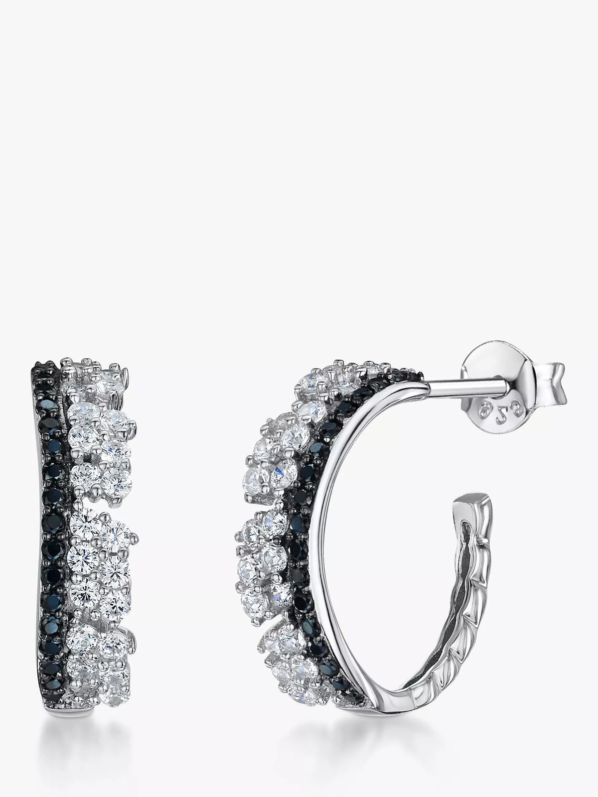 Jools by Jenny Brown cubic zirconia hoop earrings silver - British product