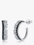 Jools by Jenny Brown cubic zirconia hoop earrings silver - British product