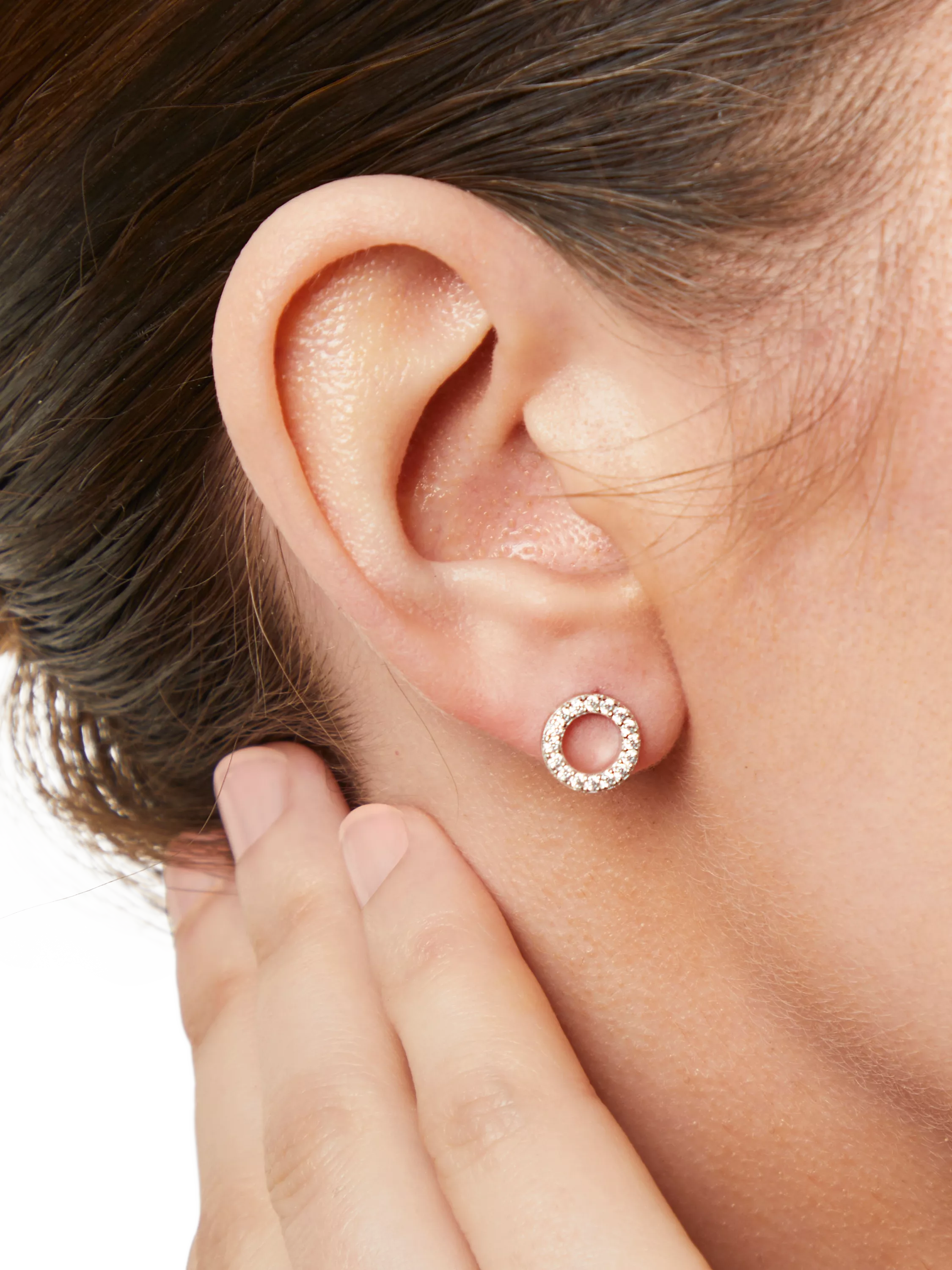 Jools by Jenny Brown cubic zirconia circle stud earrings, imported from the UK