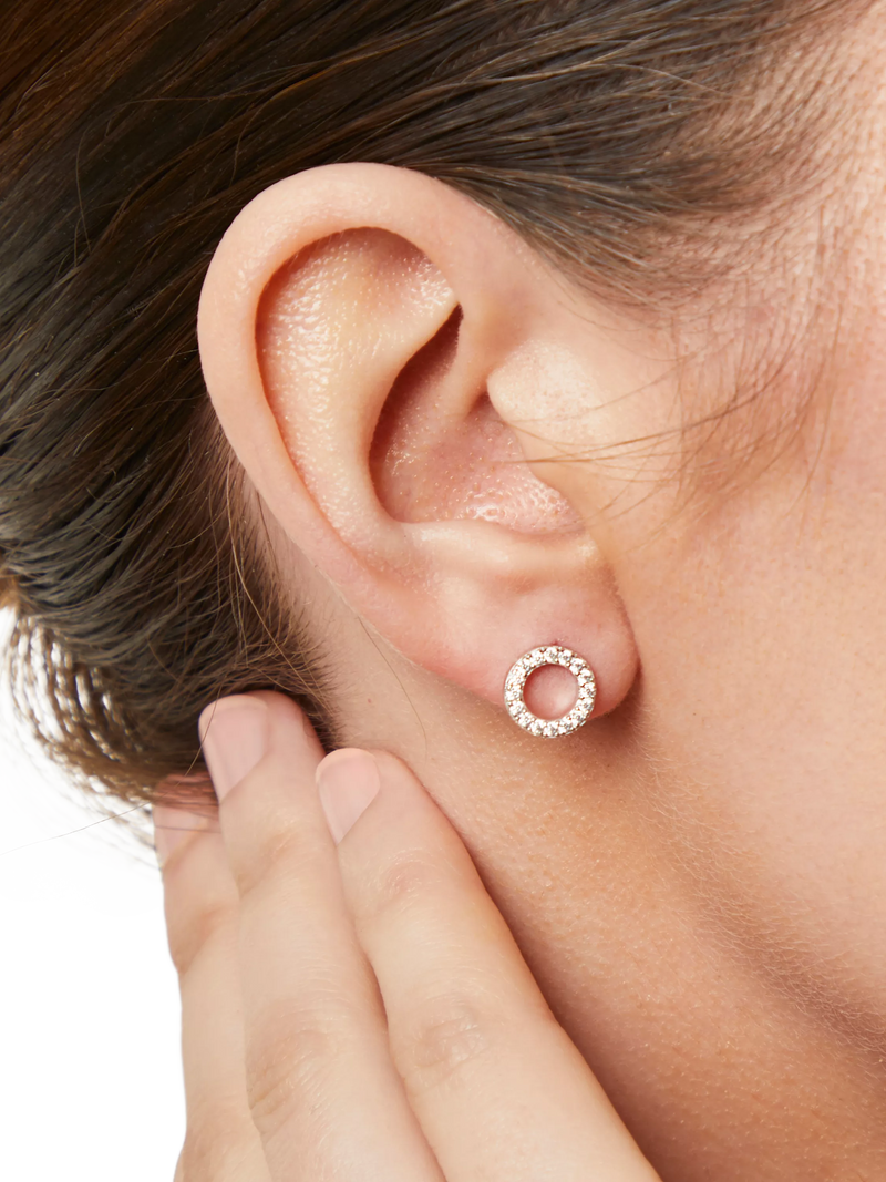 Jools by Jenny Brown cubic zirconia circle stud earrings, imported from the UK