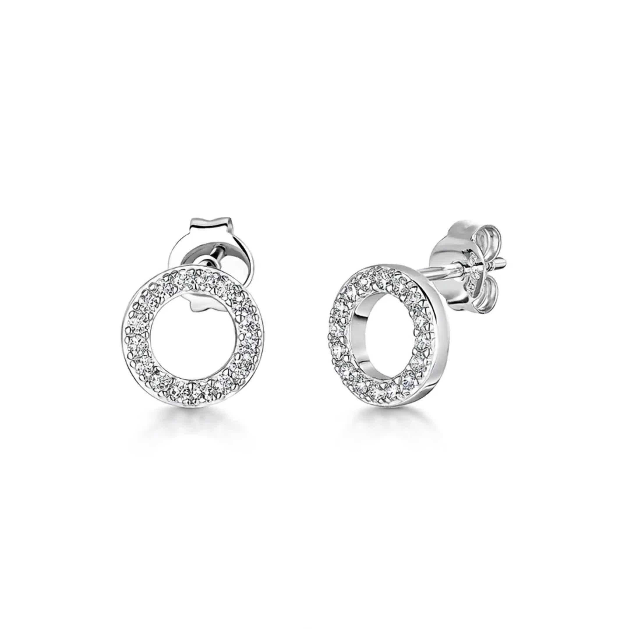 Jools by Jenny Brown cubic zirconia circle stud earrings, imported from the UK