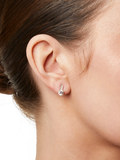 Jools cubic zirconia pave bale stud earrings silver, UK version