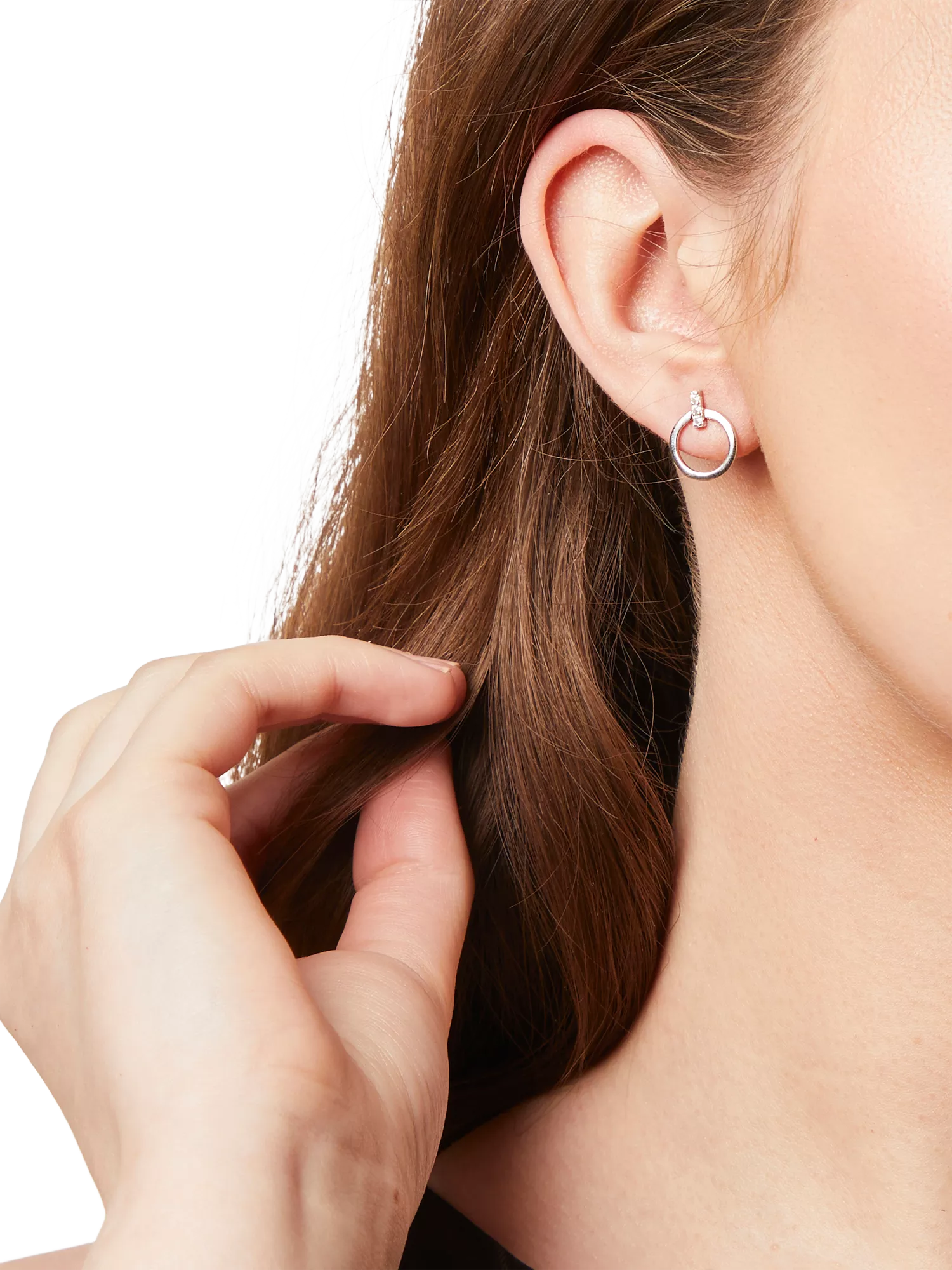 Jools by Jenny Brown circle stud earrings silver - British product