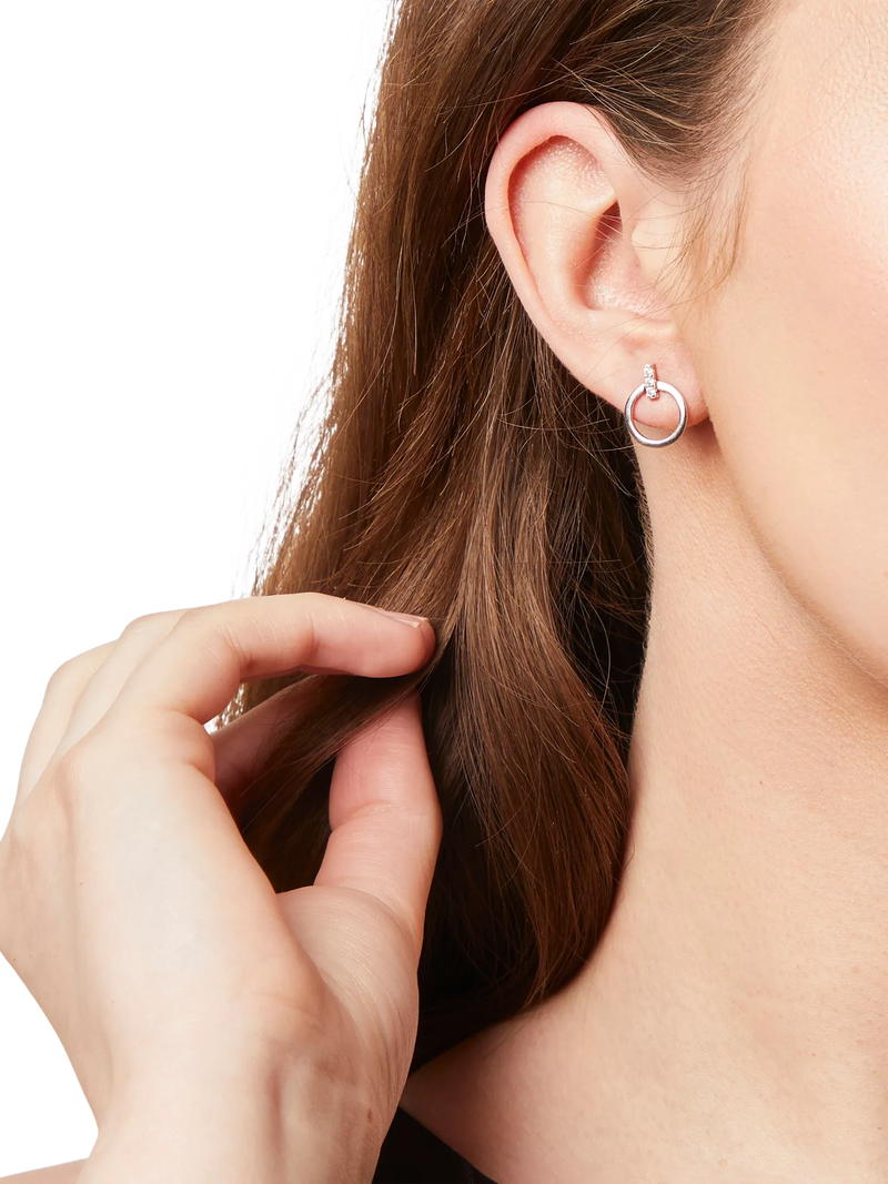 Jools by Jenny Brown circle stud earrings silver - British product