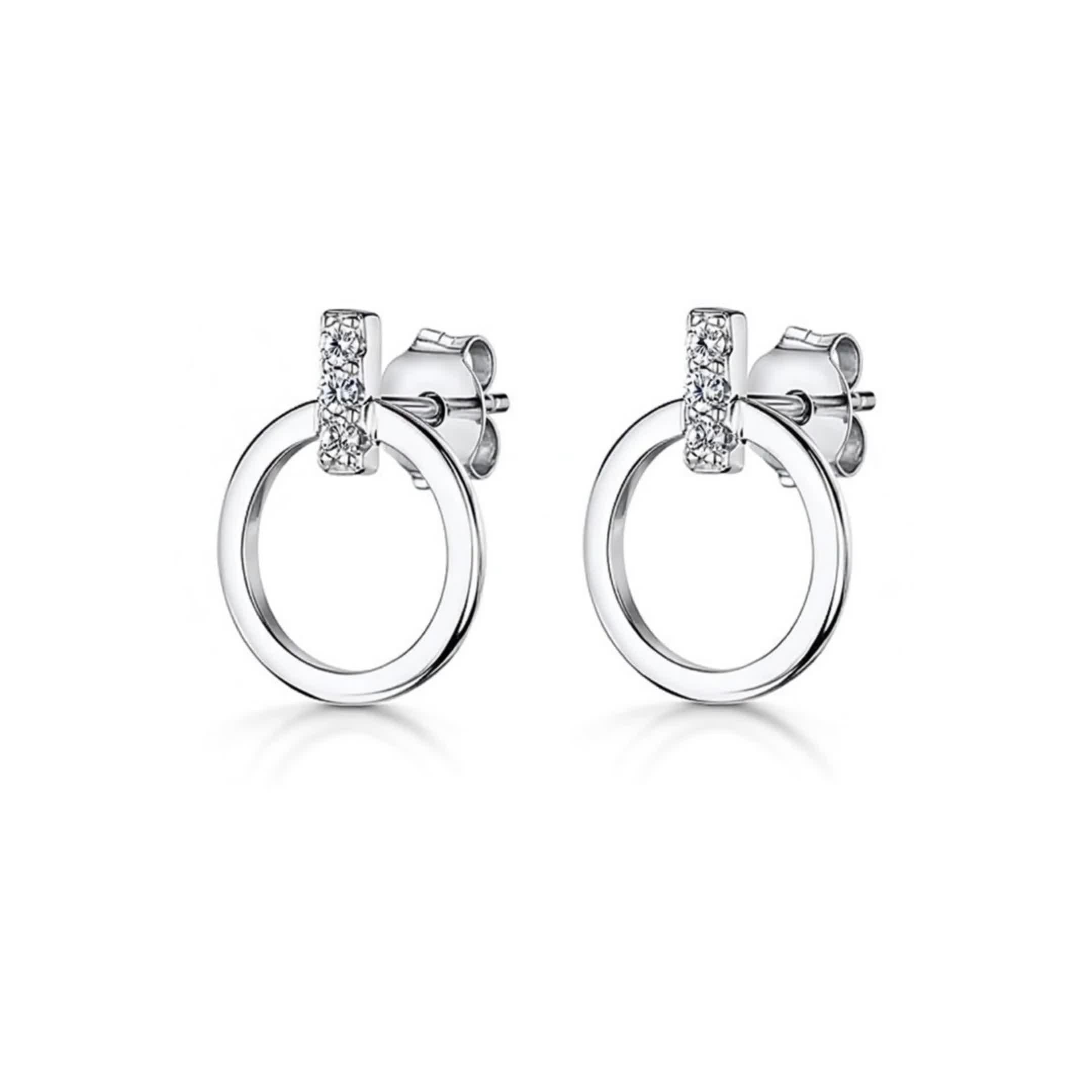 Jools by Jenny Brown circle stud earrings silver - British product