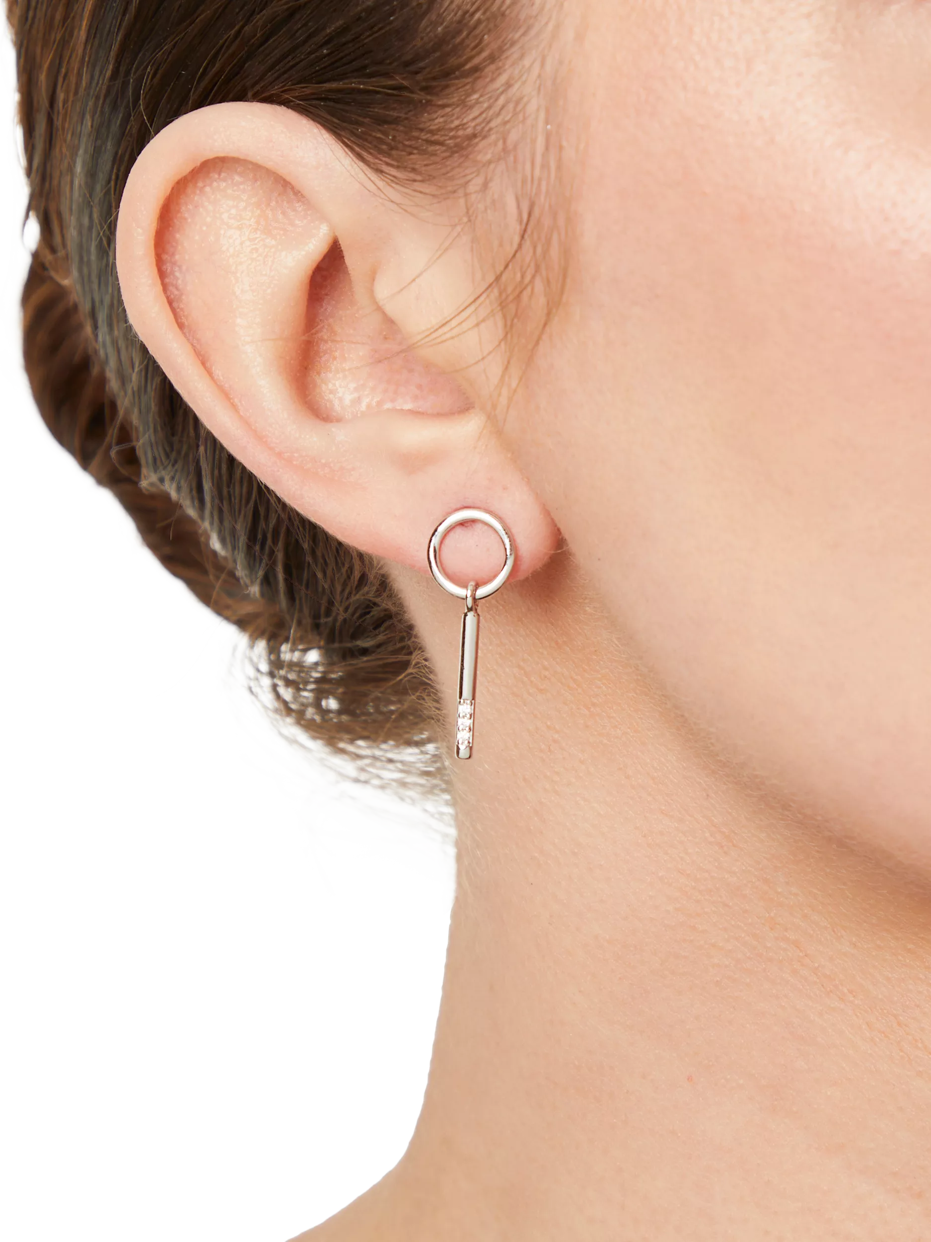 Jools by Jenny Brown silver drop earrings cubic zirconia - British product