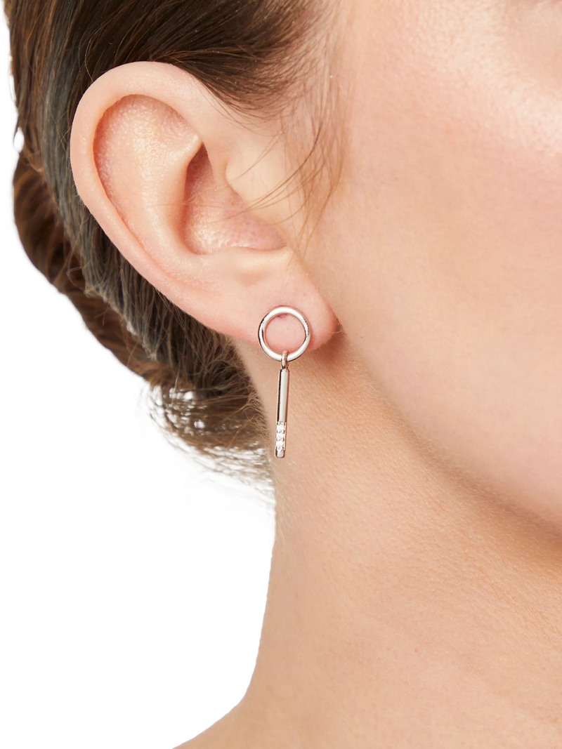 Jools by Jenny Brown silver drop earrings cubic zirconia - British product