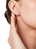 Jools by Jenny Brown cubic zirconia cushion halo stud earrings - British product