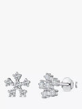 Jools by Jenny Brown snowflake cubic zirconia stud earrings silver, UK version