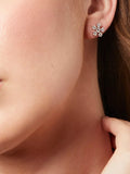 Jools by Jenny Brown snowflake cubic zirconia stud earrings silver, UK version