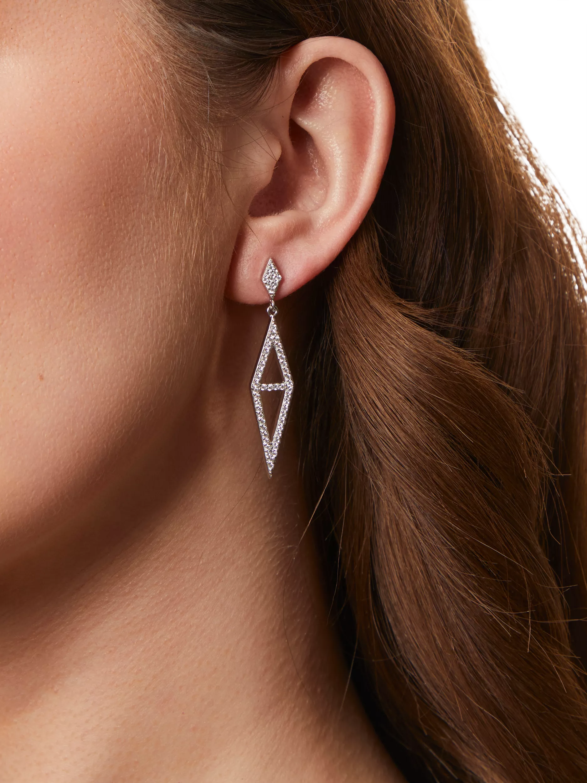 Jools by Jenny Brown cubic zirconia drop earrings silver - British product