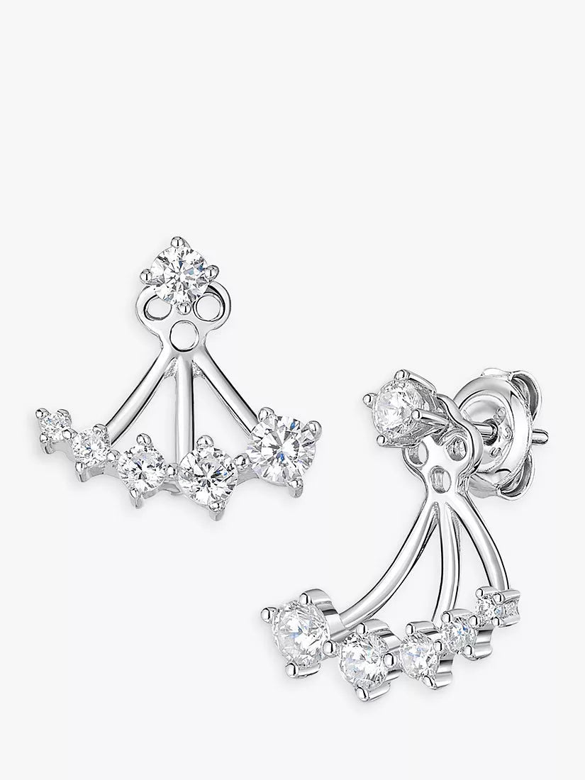 Jools cubic zirconia drop earrings silver, UK version