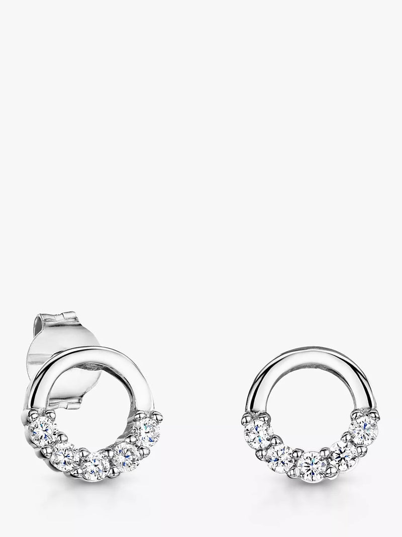 Jools silver cubic zirconia stud earrings, UK version
