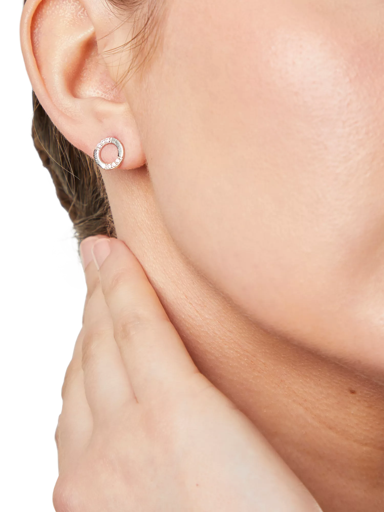 Jools by Jenny Brown half pave circle stud earrings (British brand)