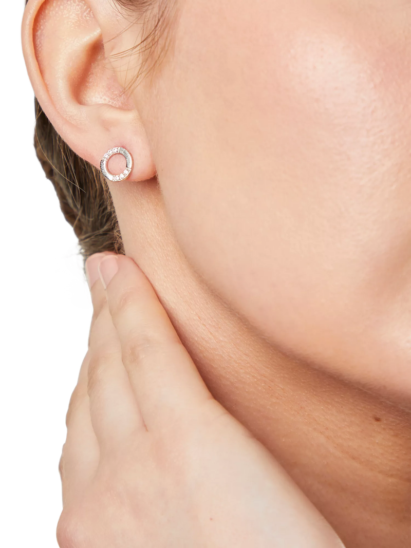 Jools by Jenny Brown half pave circle stud earrings (British brand)