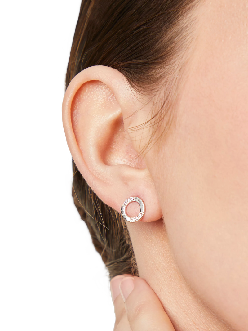 Jools by Jenny Brown half pave circle stud earrings (British brand)