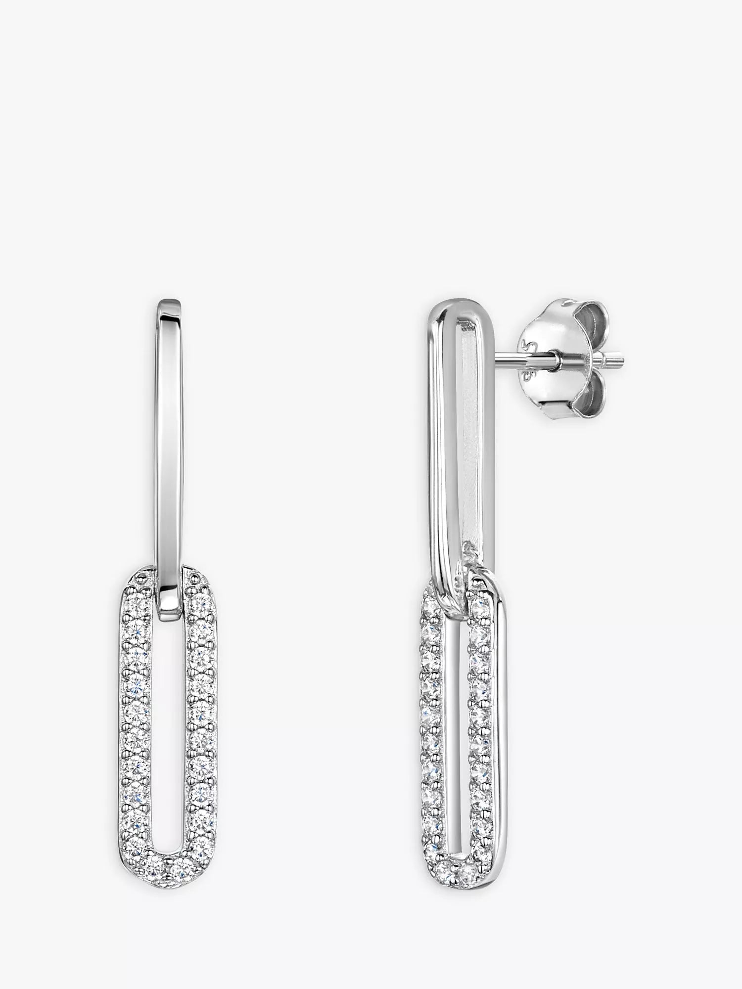 Jools by Jenny Brown Halb-Pavé-Glieder-Ohrhänger 3 cm, UK-Version