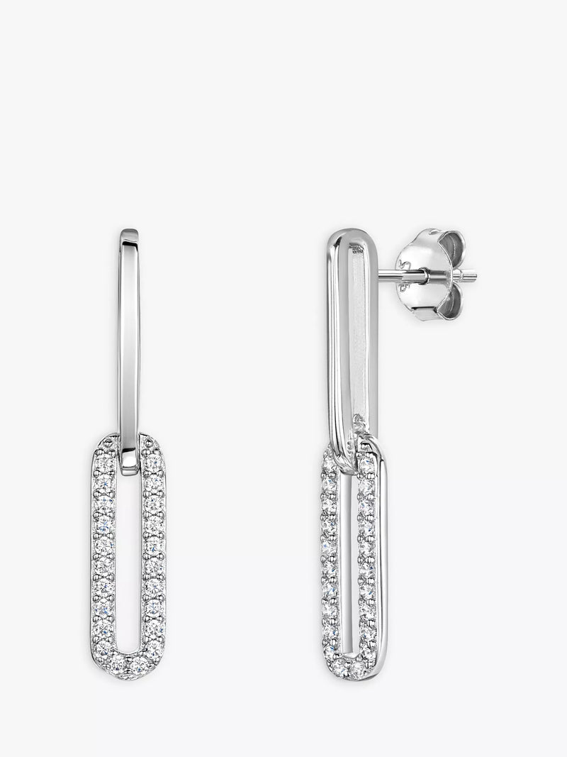 Jools by Jenny Brown Halb-Pavé-Glieder-Ohrhänger 3 cm, UK-Version