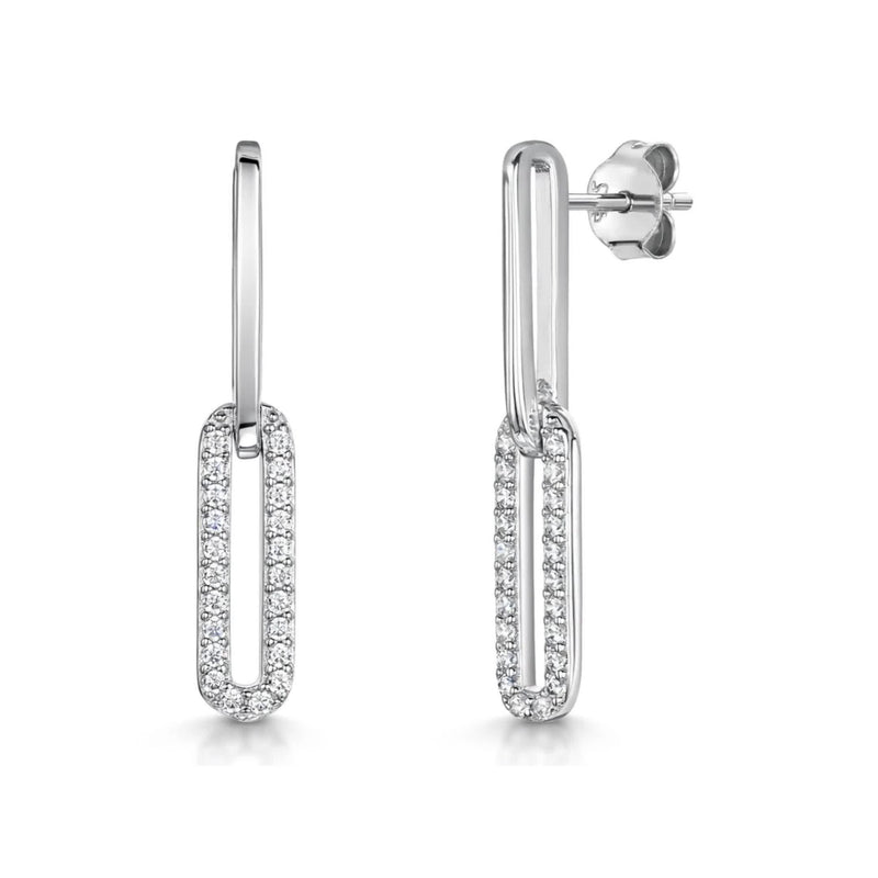 Jools by Jenny Brown Halb-Pavé-Glieder-Ohrhänger 3 cm, UK-Version