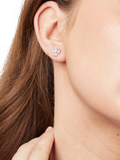 Jools by Jenny Brown cubic zirconia heart petal stud earrings 8mm (British brand)
