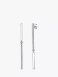 Jools by Jenny Brown long pave bar earrings silver, UK version