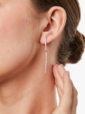 Jools by Jenny Brown long pave bar earrings silver, UK version