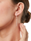 Jools by Jenny Brown long pave bar earrings silver, UK version