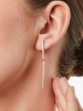 Jools by Jenny Brown long pave bar earrings silver, UK version