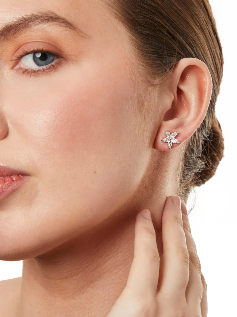 Jools by Jenny Brown marquise cubic zirconia stud earrings, UK version