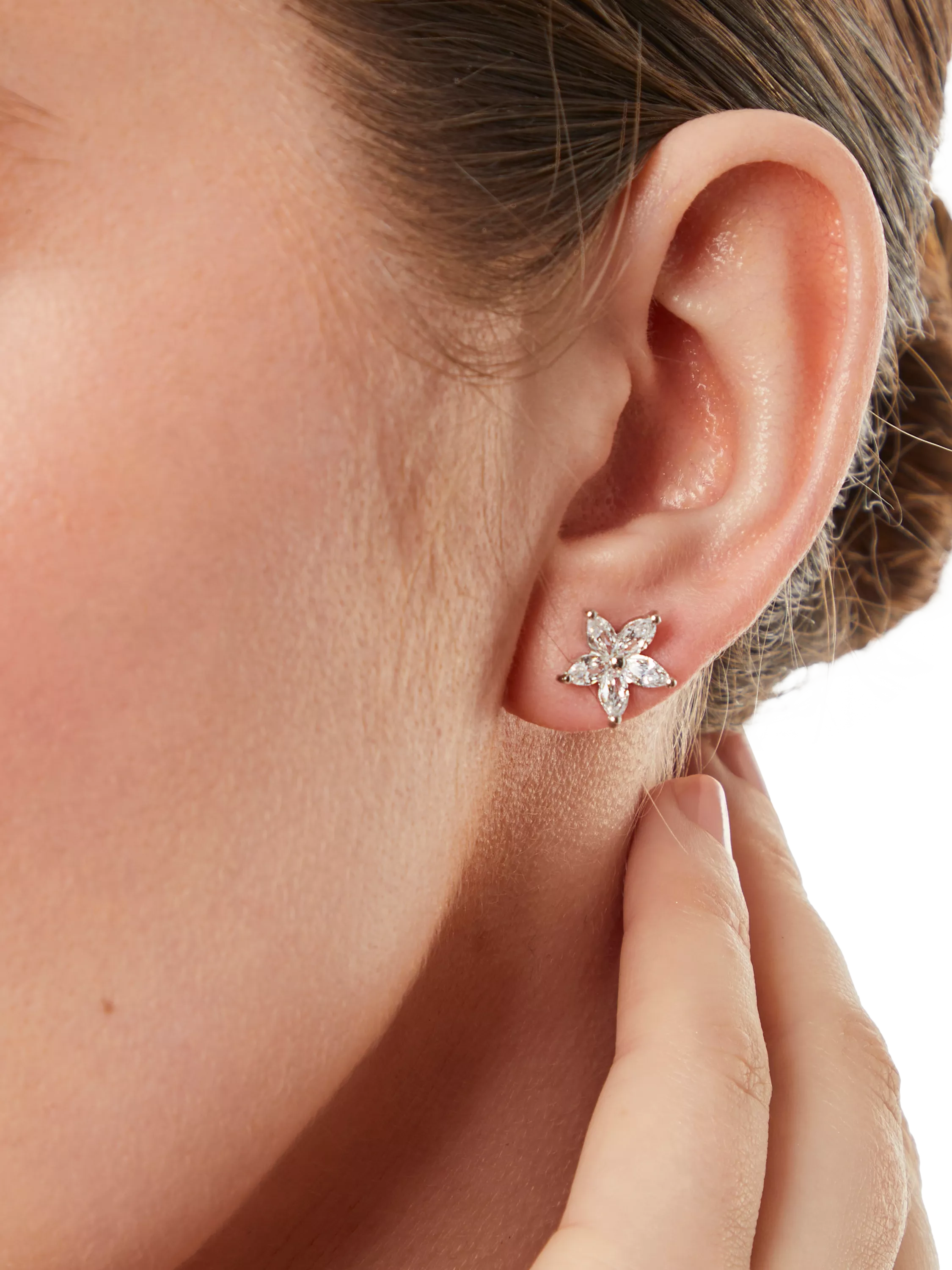 Jools by Jenny Brown marquise cubic zirconia stud earrings, UK version