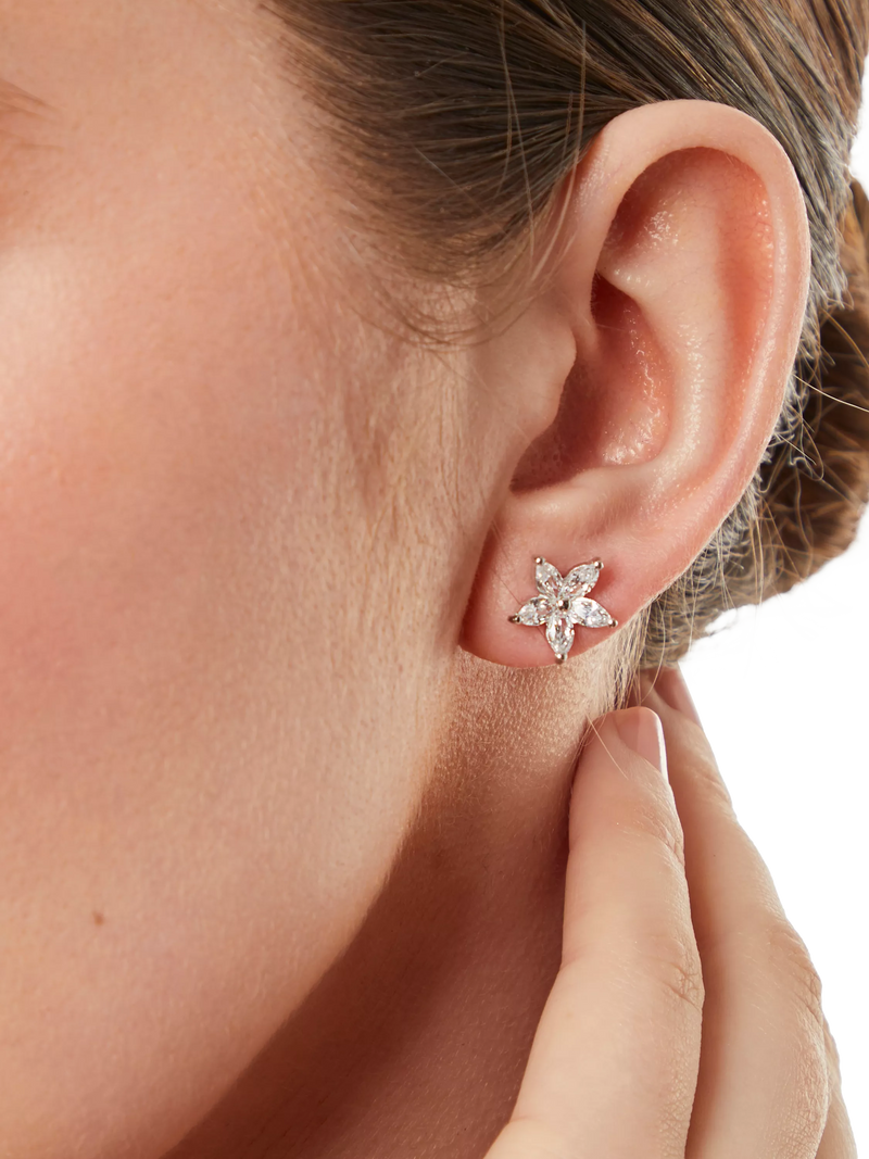 Jools by Jenny Brown marquise cubic zirconia stud earrings, UK version