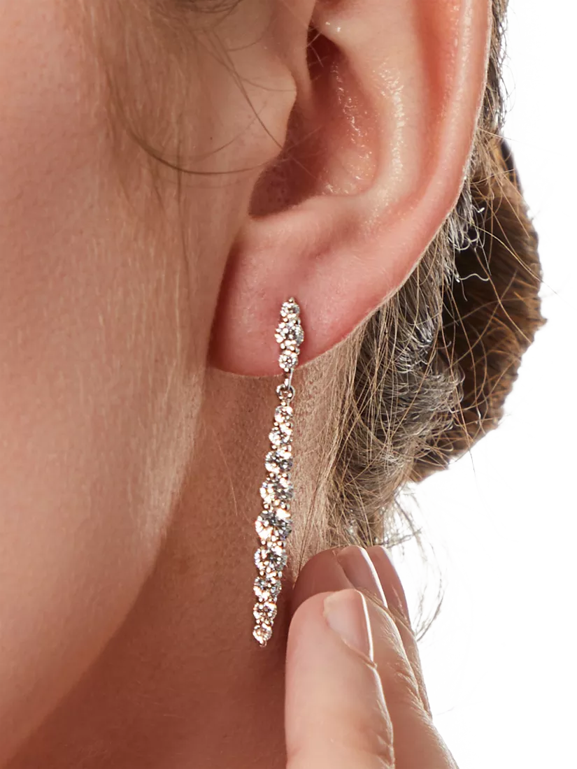 Jools by Jenny Brown cubic zirconia drop earrings 4cm, imported from the UK