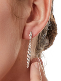 Jools by Jenny Brown cubic zirconia drop earrings 4cm, imported from the UK