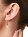 Jools by Jenny Brown cubic zirconia drop earrings 4cm, imported from the UK