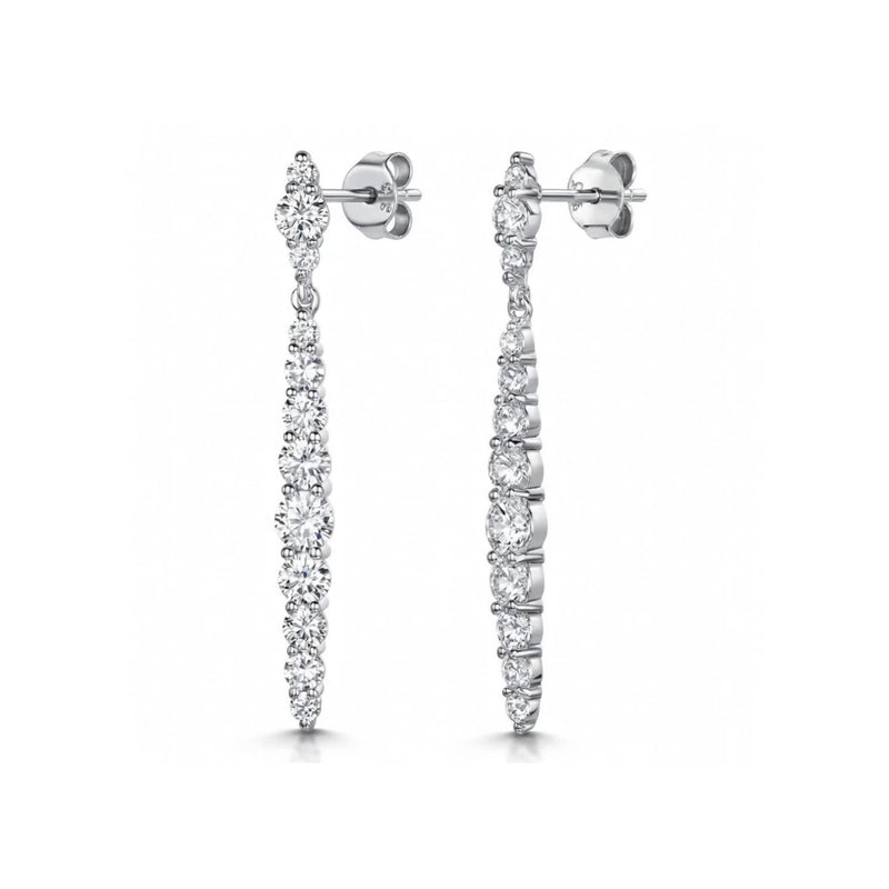 Jools by Jenny Brown cubic zirconia drop earrings 4cm, imported from the UK