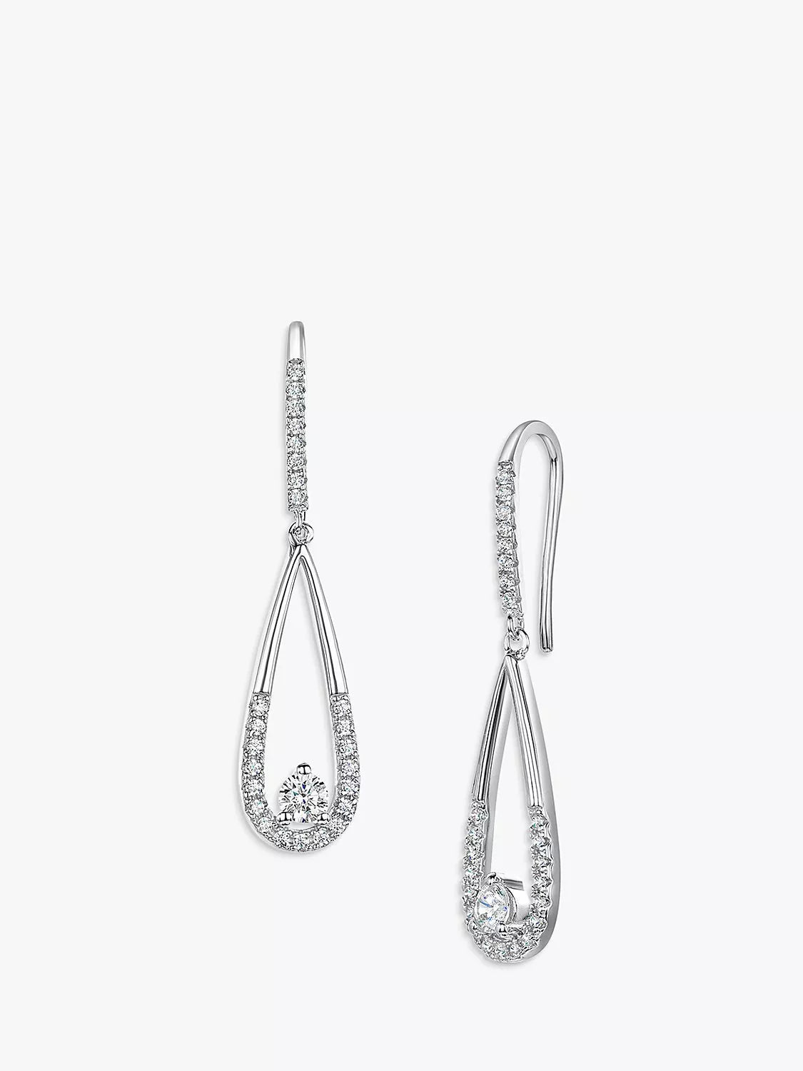 Jools by Jenny Brown cubic zirconia teardrop earrings silver - British product
